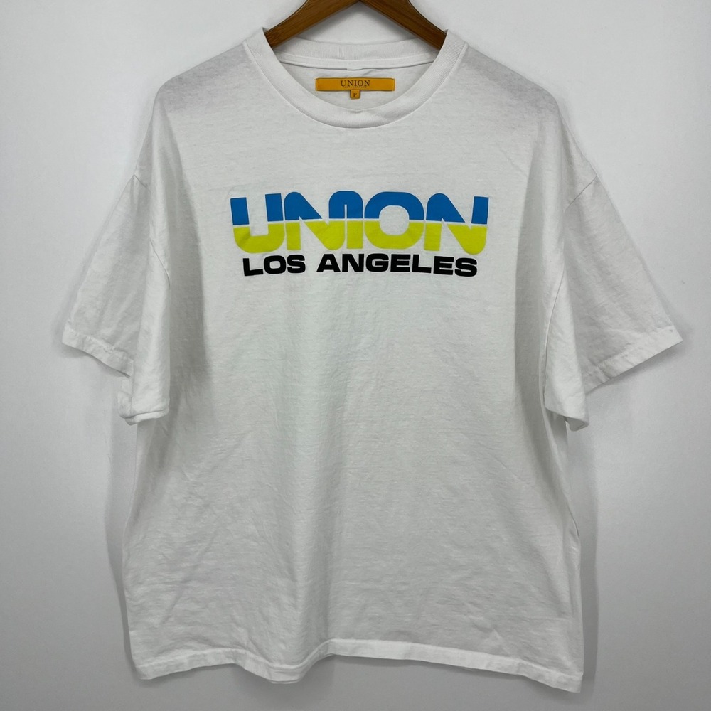 Union Los Angeles T-Shirt Men's‎ 2XL White Short Sleeve Crew Neck Cotton